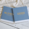 Set kraambezoekboek & babyboek - blauw jongen kraamcadeau kraamvisite eerste jaar invulboek goudfolie mijlpalen herinneringen