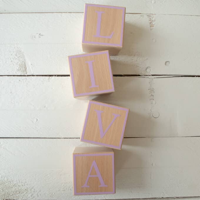 naamblokken hout lila