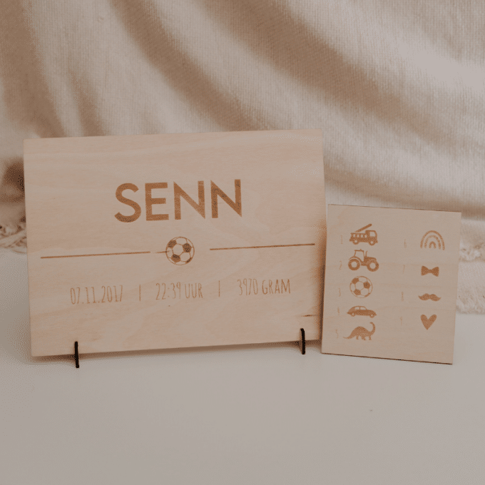 naambord met symbolen