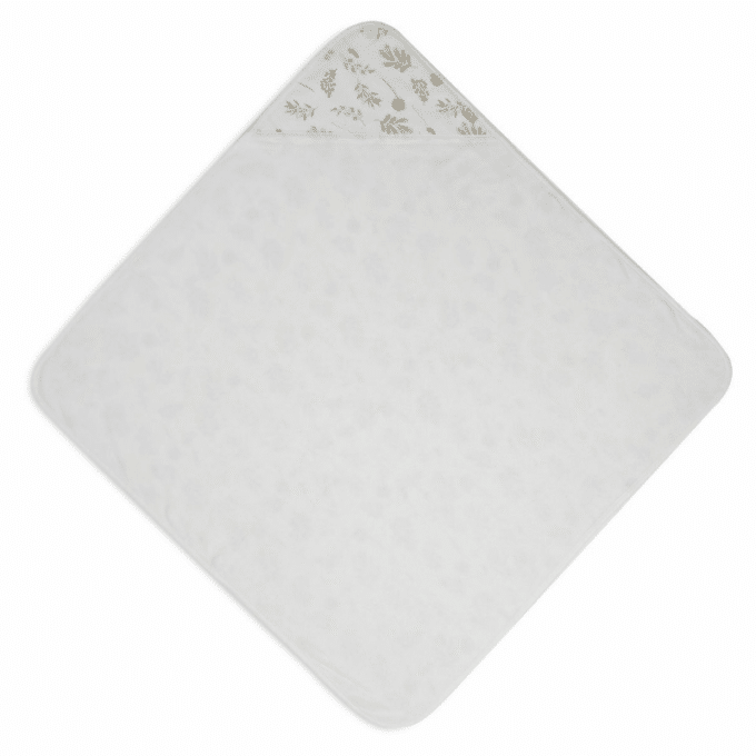 Badcape wild flowers jollein badstof bad douche afdrogen zacht mooi wit