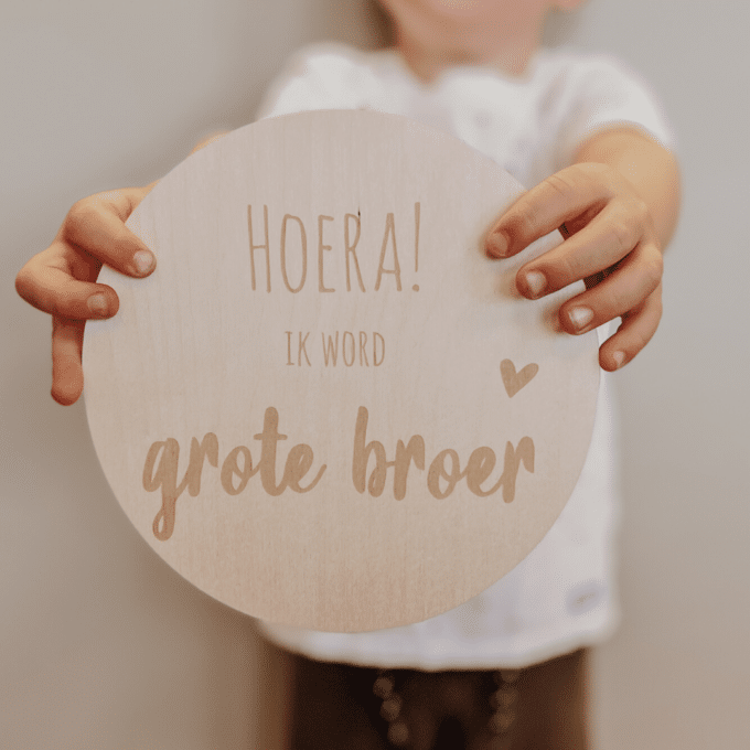 Zwangerschapsaankondiging ik wordt grote broer