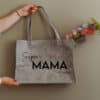 Shopper grijs - Super mama - met naam