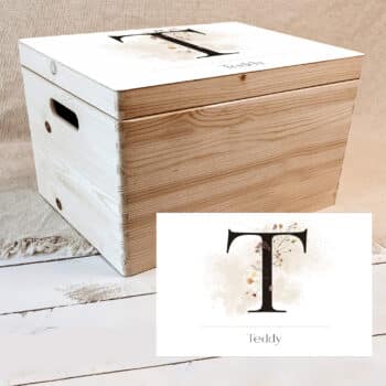 Memorybox flower letter sand - herinneringskist - herinneringsbox Hip&Mama Box