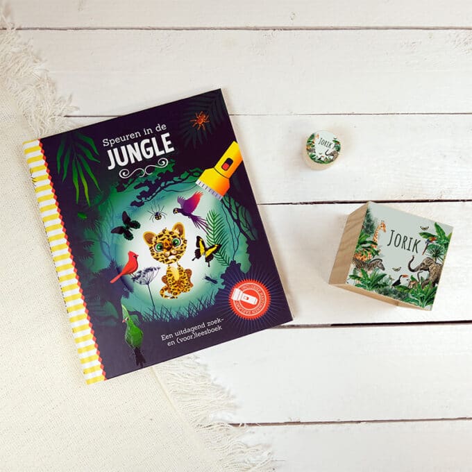 speurboek in de jungle; cadeauset hip&mama box voor kids