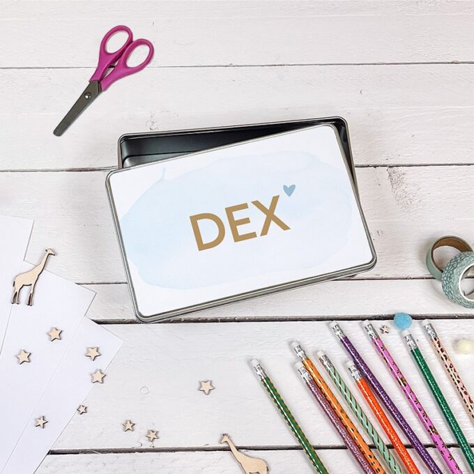 Stiften en potloden box splash blue