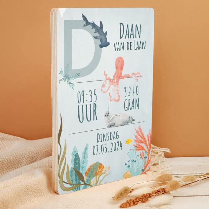 geboorteposter onderzeedieren