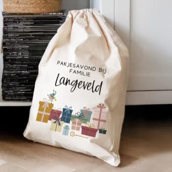 Pakjesavond bij familie - met cadeautjes cadeauzak