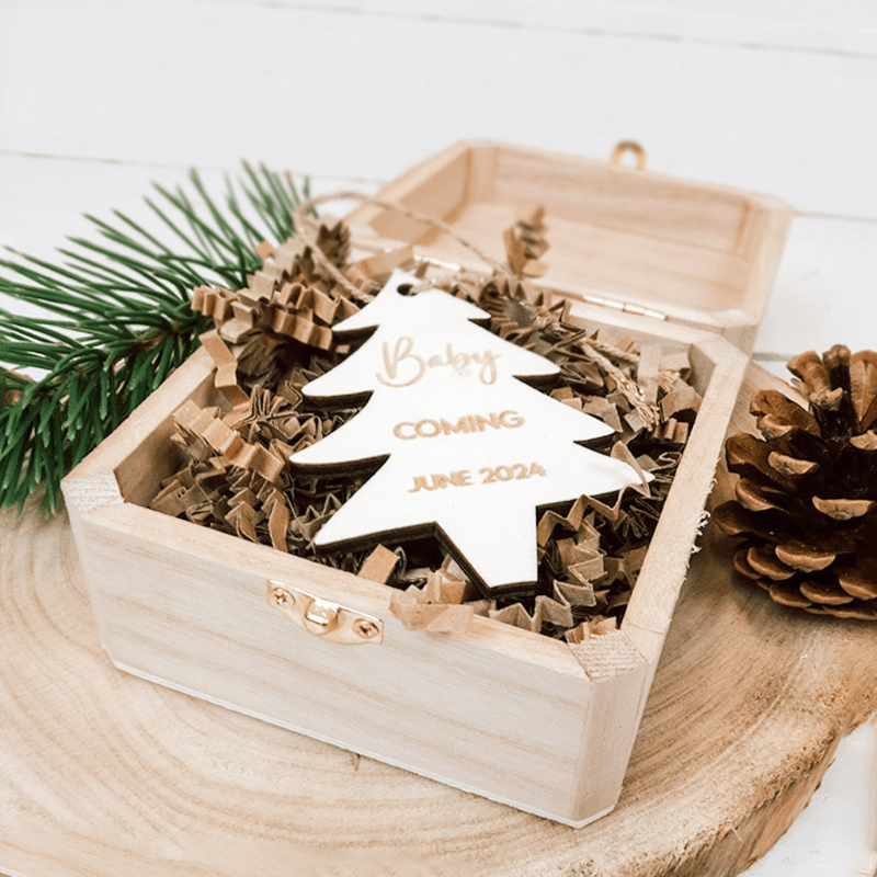 aankondiging zwangerschap kerst baby coming