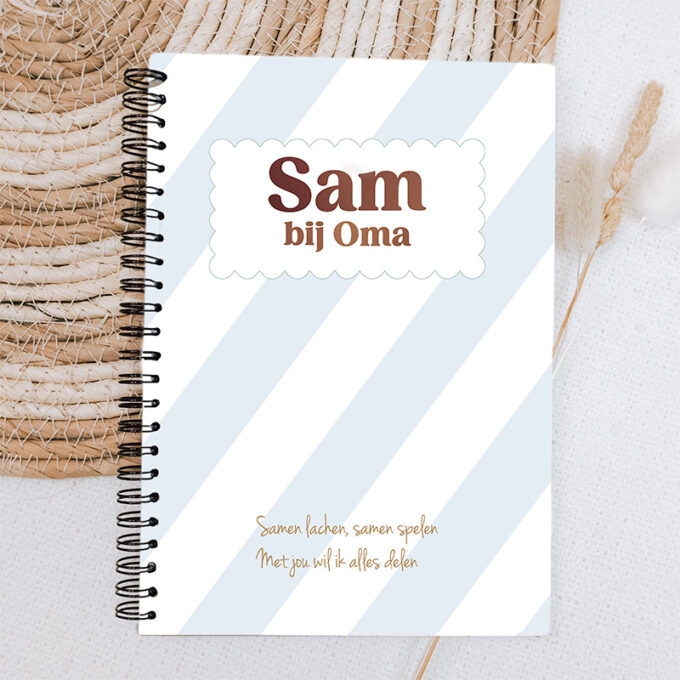 invulboek met naam blauw oma