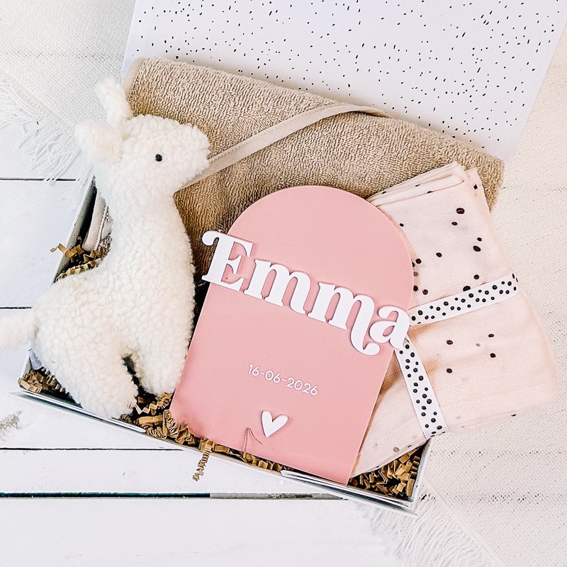 cadeaubox roze meisje deluxe kraamcadeau