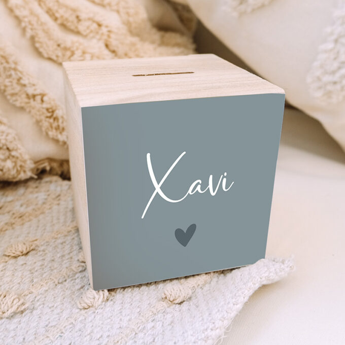 X-Spaarpot blauw - elegant