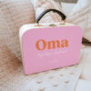 koffer oma met personalisatie roze