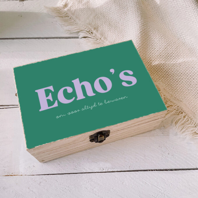 houten echo kistje groen lila