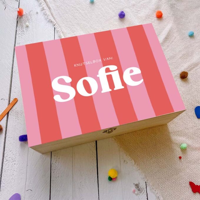 knutselbox color blocking stripes pinky orange