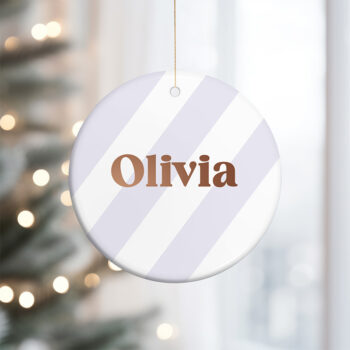 Kerstbal met naam | Pastel lila