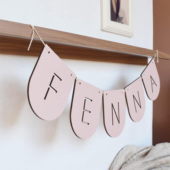 vlaggenlijn met naam oud roze