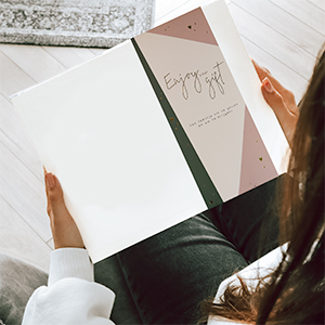 Cadeauverpakking - Roze & Donkergroen goud, Medium, Ongepersonaliseerd