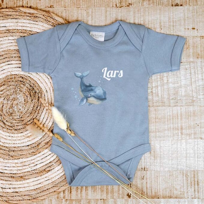 gepersonaliseerde romper walvisje blauw