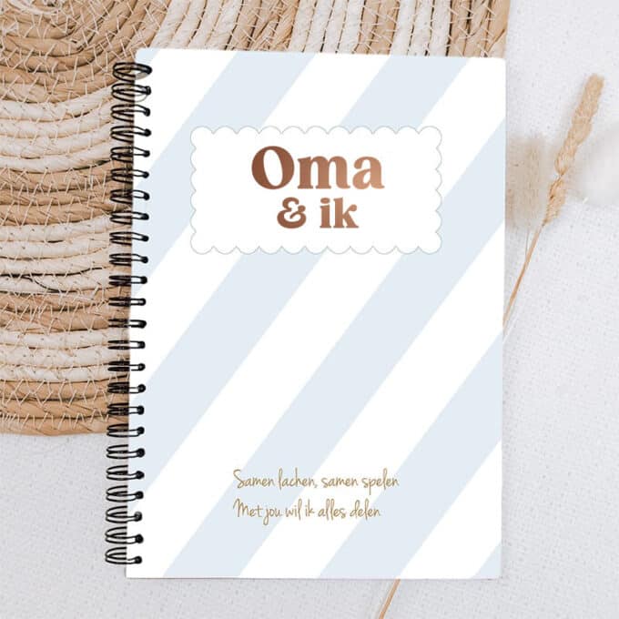 oma en ik - blauwe streep