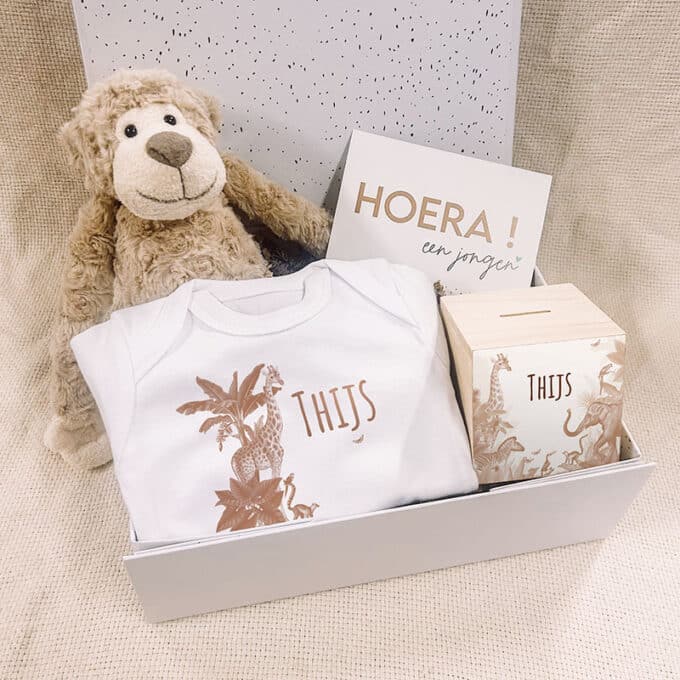 kraamcadeau jungle sepia