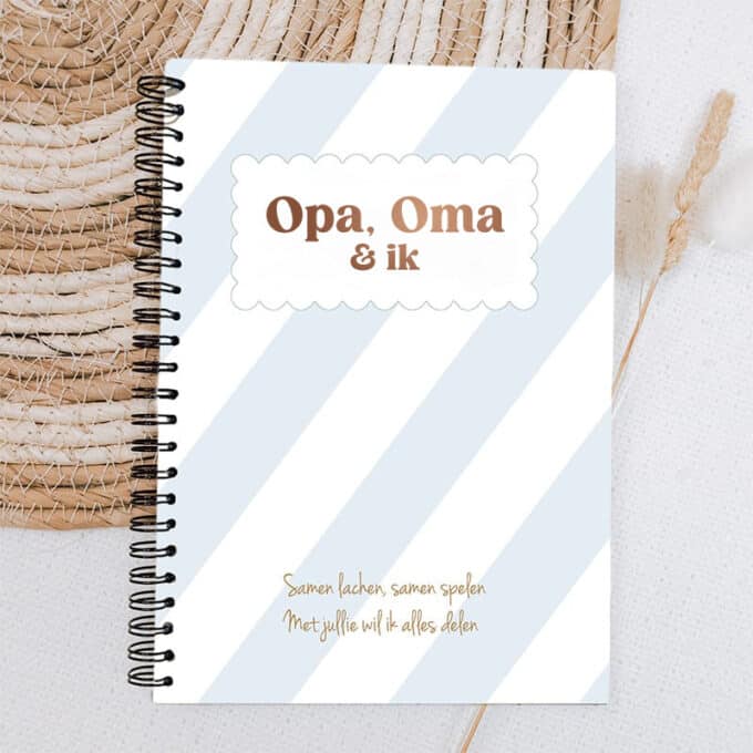 invulboekje voor opa oma en kleinkind - streep blauw