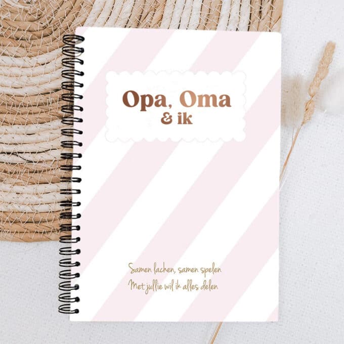 invulboekje voor opa oma en kleinkind - streep roze