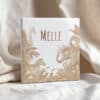geboortetegel met naam jungle party sepia voor beige babykamer