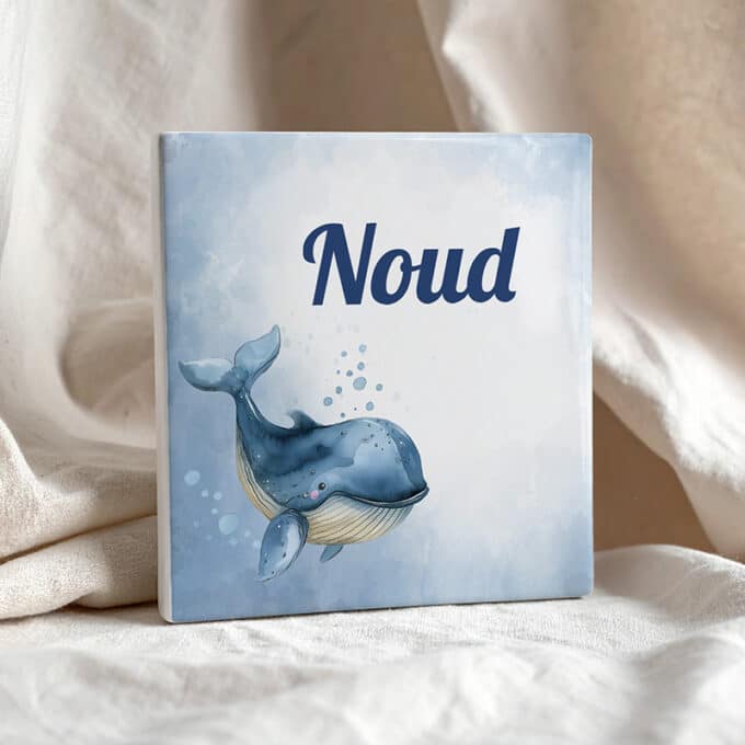 geboortetegeltje met naam walvisje onderzeedieren