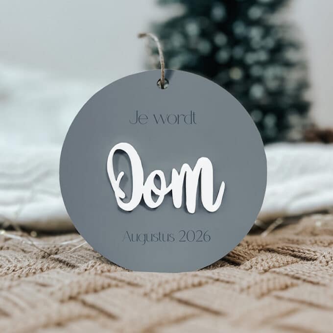 kerstbal je wordt oom blauw met uitgerekende datum