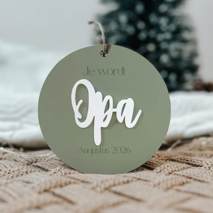 kerstbal je wordt opa groen met uitgerekende datum