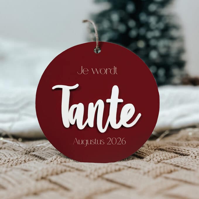 kerstbal je wordt tante bordeaux met uitgerekende datum