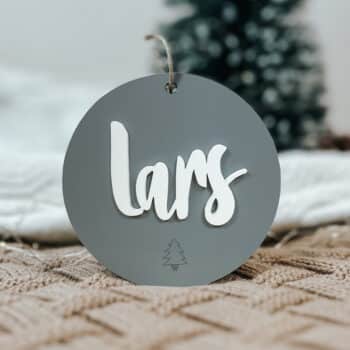 kerstbal met naam blauw