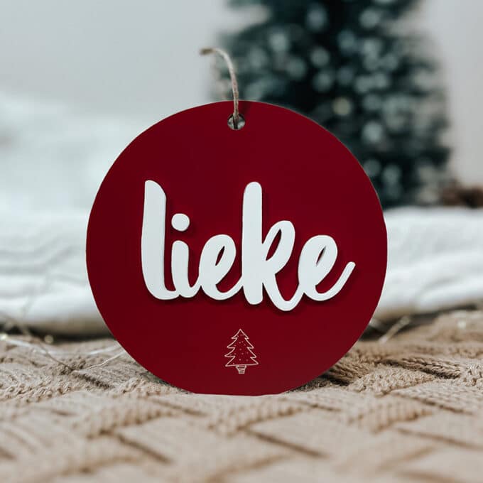 kerstbal met naam bordeaux