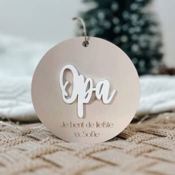 kerstbal opa je bent de liefste beige met personalisatie kleinkinderen