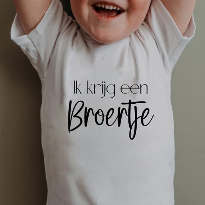 gender reveal shirtje ik krijg een broertje zwarte opdruk voor grote broer of zus