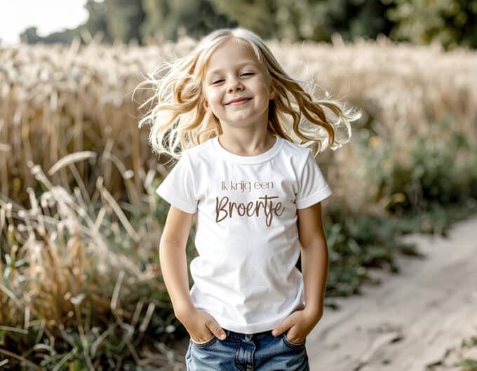 shirtje gender reveal ik krijg een broertje met koper opdruk