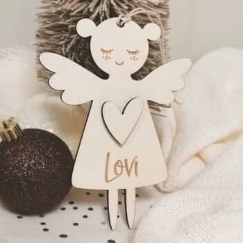 houten hangertje kerstengel