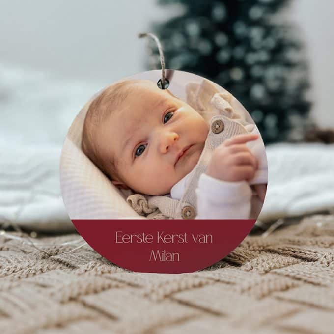 kerstbal eerste kerst van met naam en foto bordeaux
