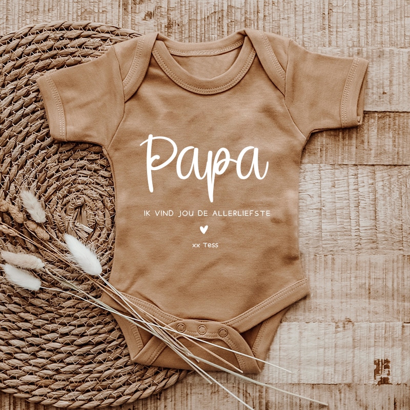 Romper sand papa ik vind jou de allerliefste met personalisatie