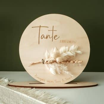 Houten cirkel tante met personalisatie