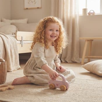 Label Label | Houten speelgoed auto - pink