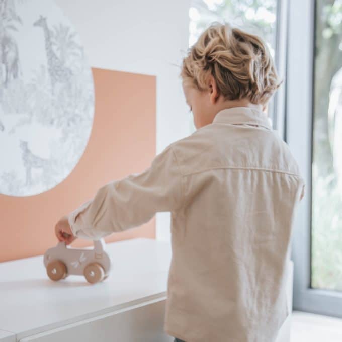 speelgoed auto nougat label label sfeer