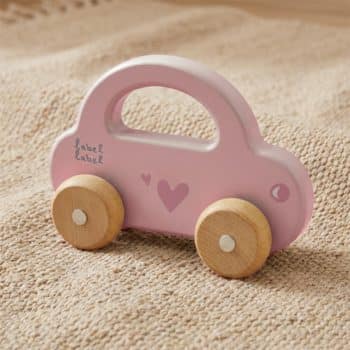 Label Label | Houten speelgoed auto - pink