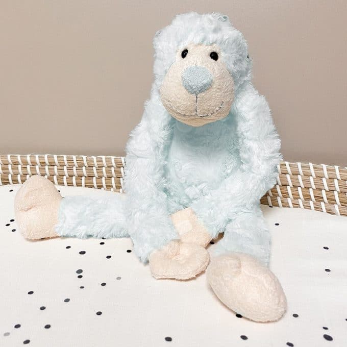 knuffel slinger aap blauw