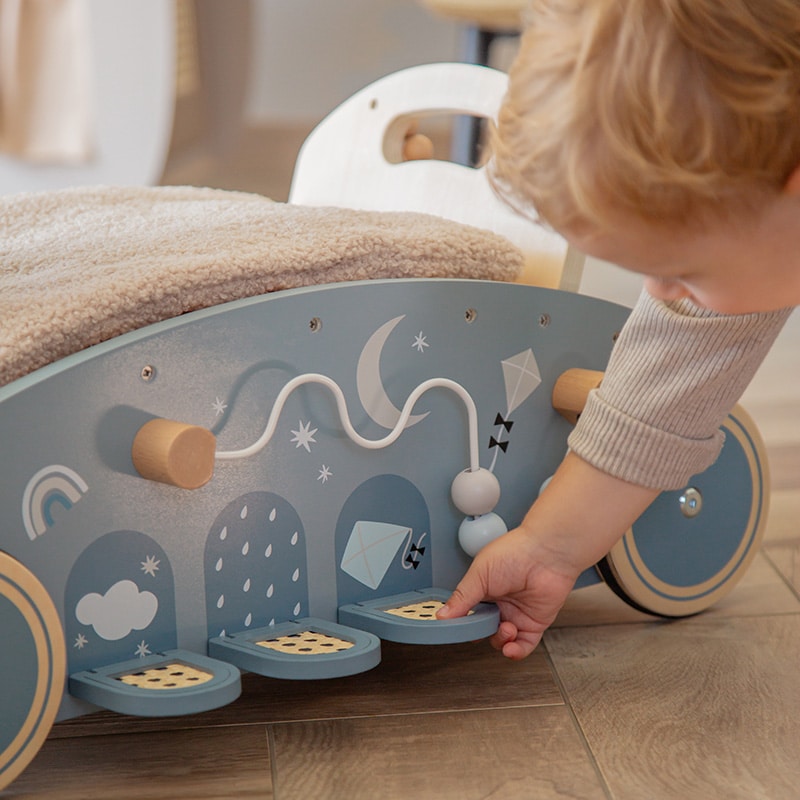 Label Label | Houten 3 in 1 Rocker, walker and Car - Blauw