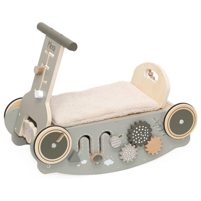 Label Label | Houten 3 in 1 Rocker, walker and Car - Olive green