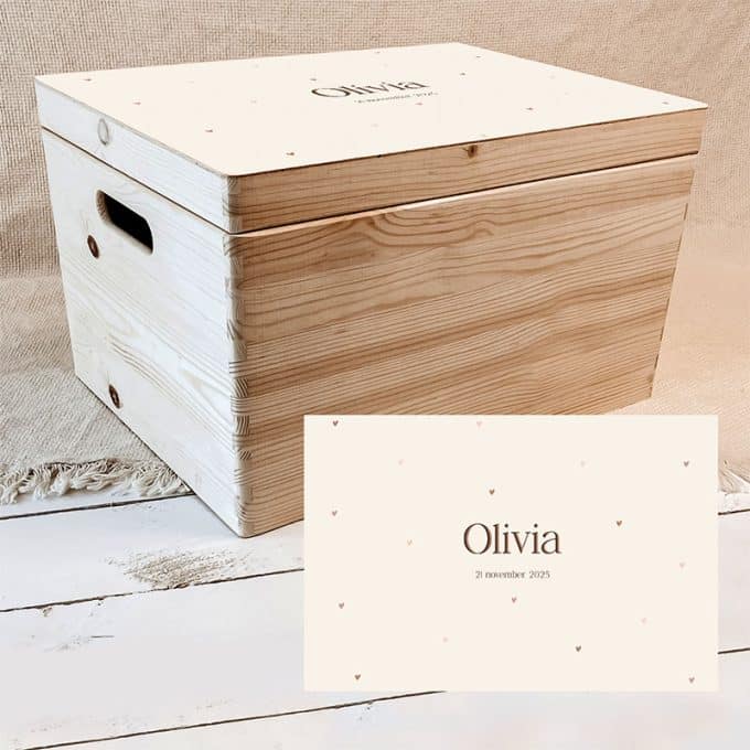 memorybox met naam tiny hearts meisje XL