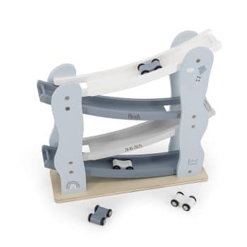 Label Label | Autobaan - blauw met naam en geboorte datum