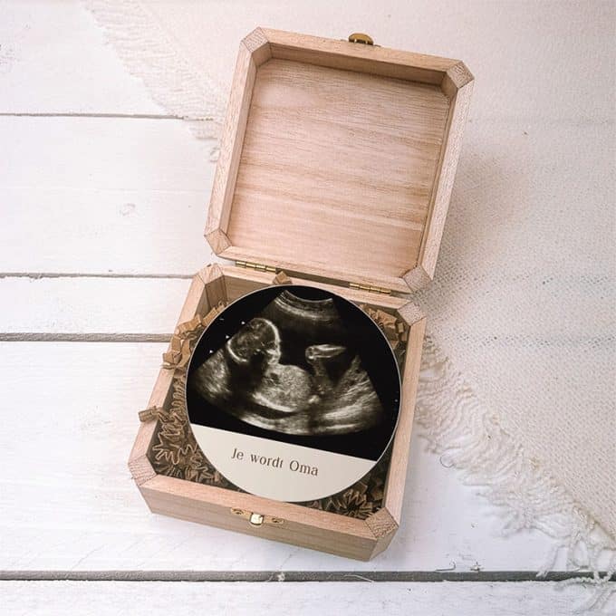 aankondigingskistje zwangerschap met echo tiny hearts je wordt oma