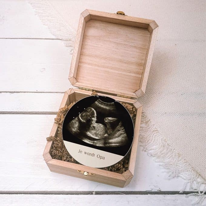 aankondigingskistje zwangerschap met echo tiny hearts je wordt opa